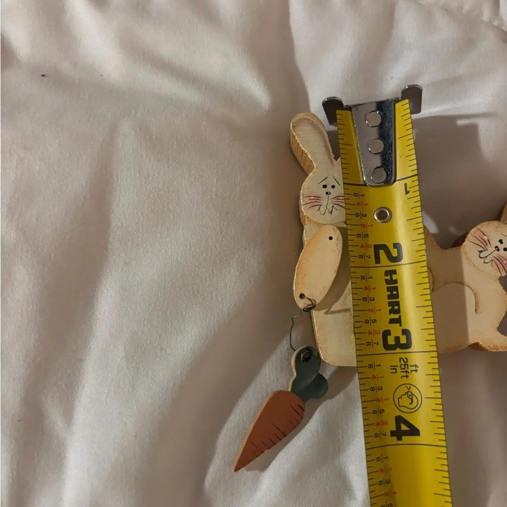 Wooden Bunny Decor with hanging Carrot